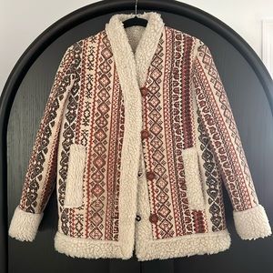 Vintage Sherpa printed jacket coat